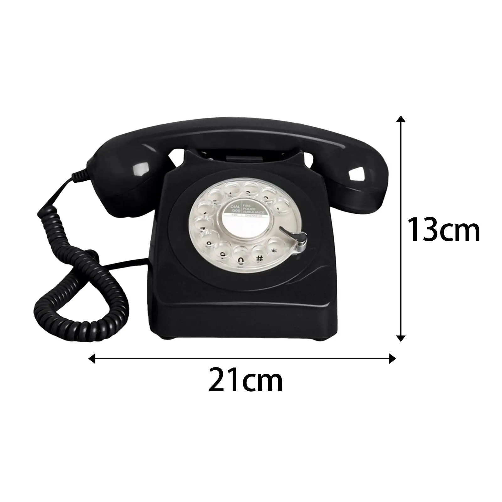 Retro Landline Phone Vintage Rotary Dial Phone with Redial Corded Desk Phone with Metal Bell Retro Phone for Desk Hotel Decor