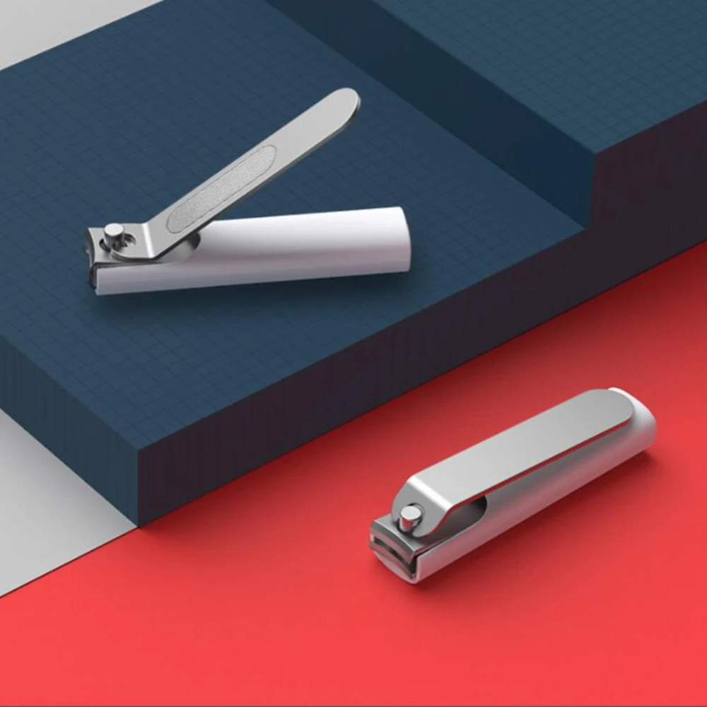 2PCS Mijia Stainless Steel Nail Clipper With Anti splash cover Trimmer Pedicure Care Aluminum alloy nail clipper