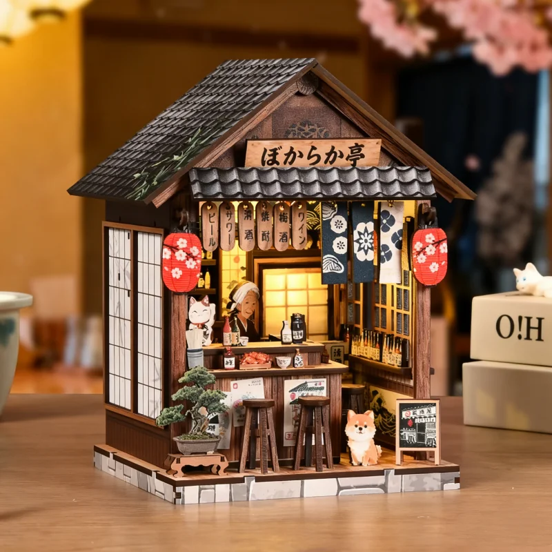 

OUZEY 3D Wooden Yiranju Izakaya DIY Assembly Model Desktop Decoration Creative Toy Gift Box Suitable For Teenagers