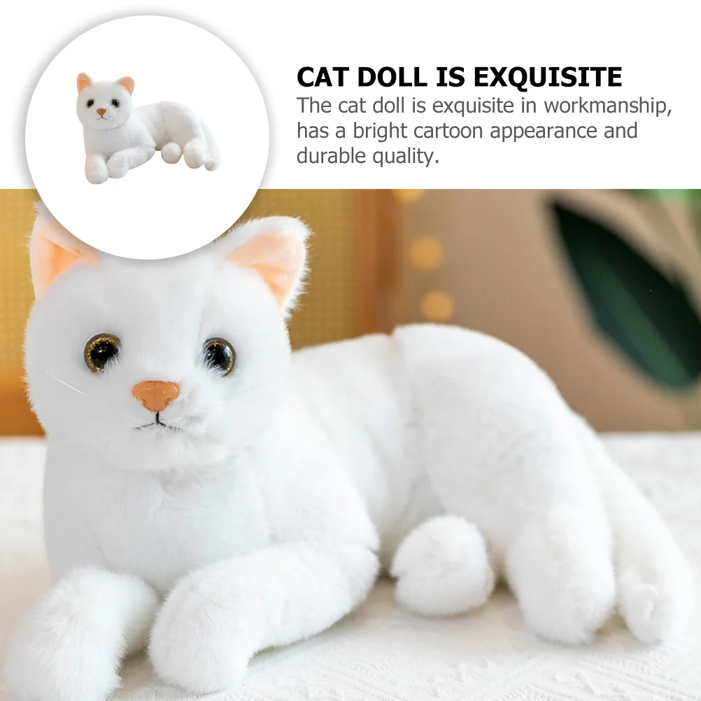 Chats en peluche de dessin animé pour enfants, animaux en peluche, jouets de simulation, chaton, aspect réel