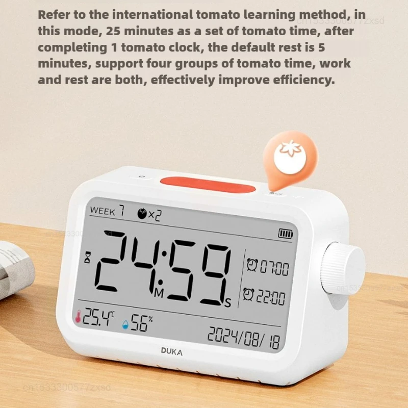 Xiaomi DUKA Electronic LCD Digital Alarm Clock Multi-functional Large Screen Time Temperature Humidity Display Table Wall Clock