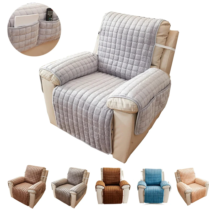 

Flannel Recliner Sofa Protector Covers with Armrests Pockets Armchair Case Pet Dog Kid Mat Armchair Protector Copridivano 쇼파커버