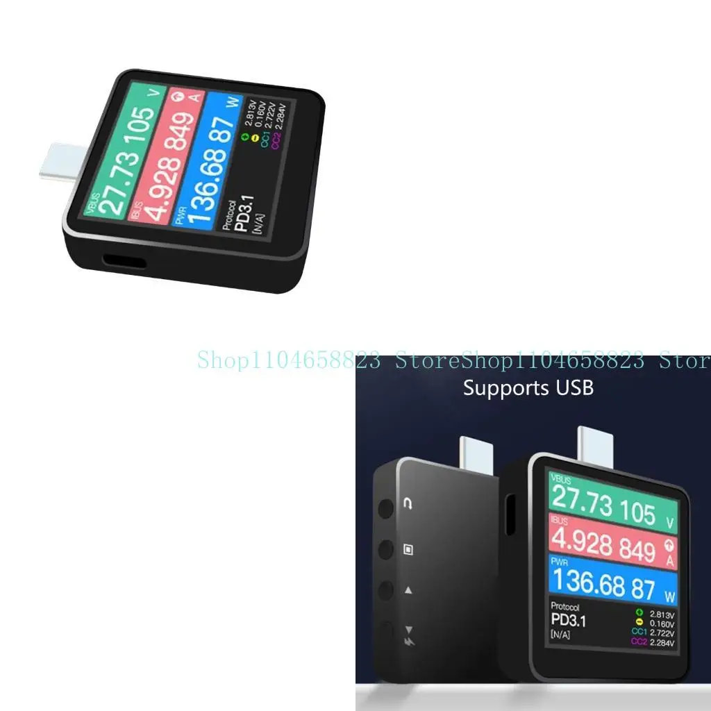 

652F KM003C Portable USB C Fast Charging Tester PD3.1 Digital Voltmeter Ammeter Power
