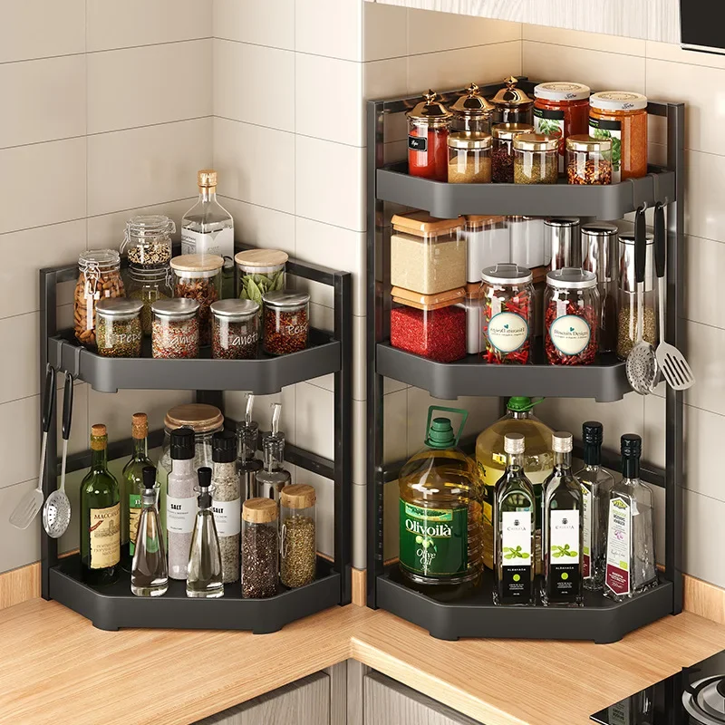 

Factory Durable Kitchen Rack Multifunctional Countertop Corner Multi-layer Chopsticks Kitchen Knife Storage And Finishing Shelf