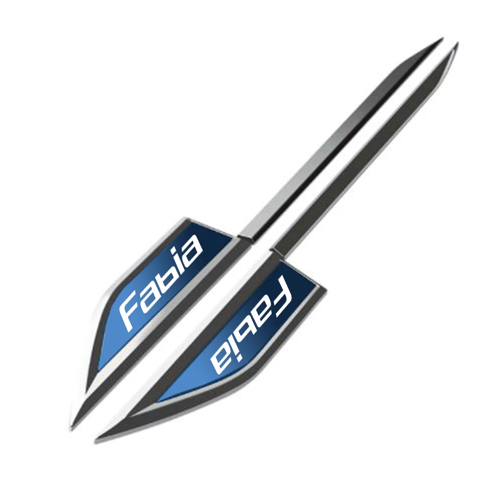 لسكودا فابيا 2 قطعة ملصقات سكين الحاجز الجانبي للسيارة شعار شارة الشارات تقليم التصميم شعار اكسسوارات السيارات التصميم