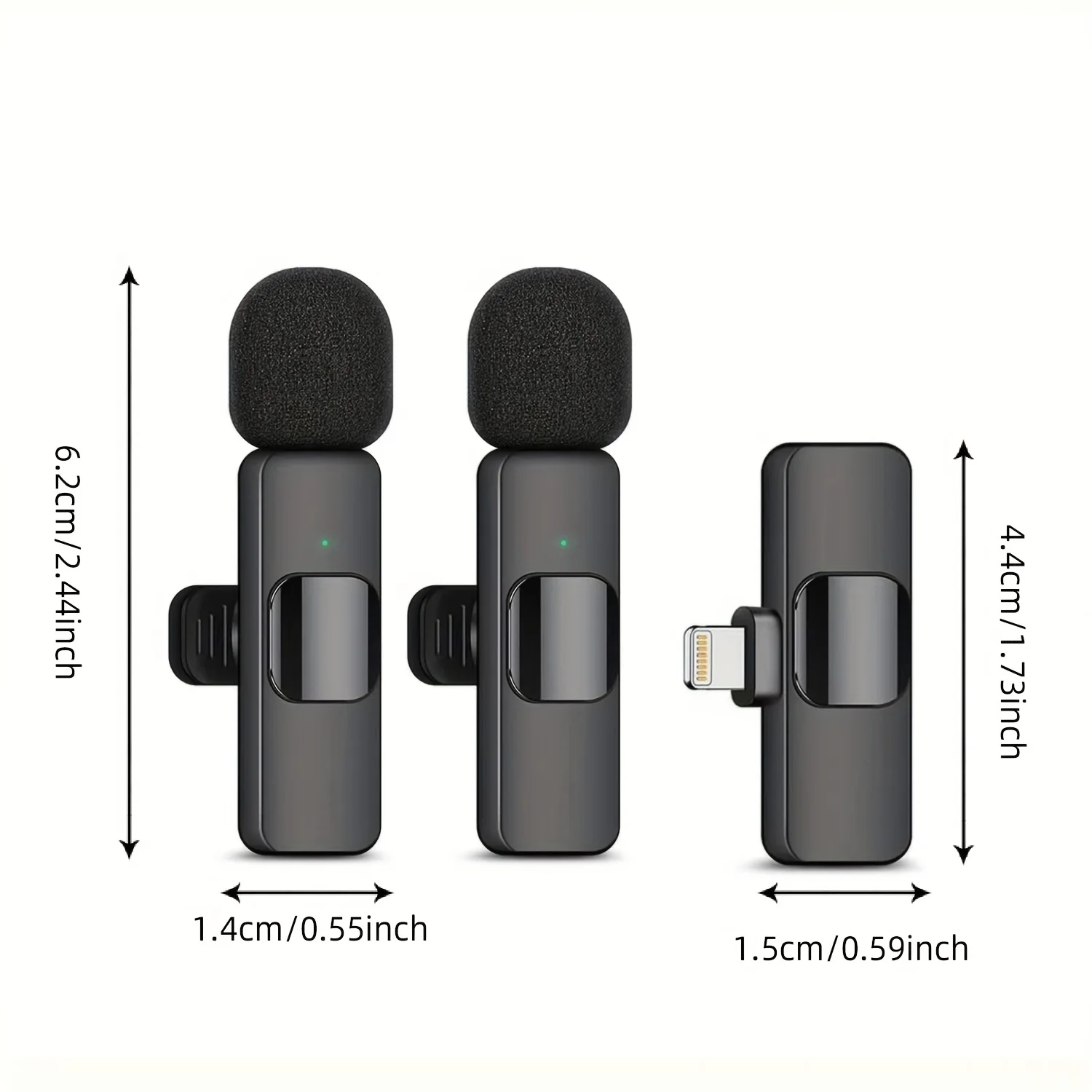 ميكروفون Beekinn اللاسلكي - USB-C قابل لإعادة الشحن، 2.4 جيجا هرتز، التوصيل والتشغيل، مناسب لأجهزة iPhone وiPad وAndroid والصوت