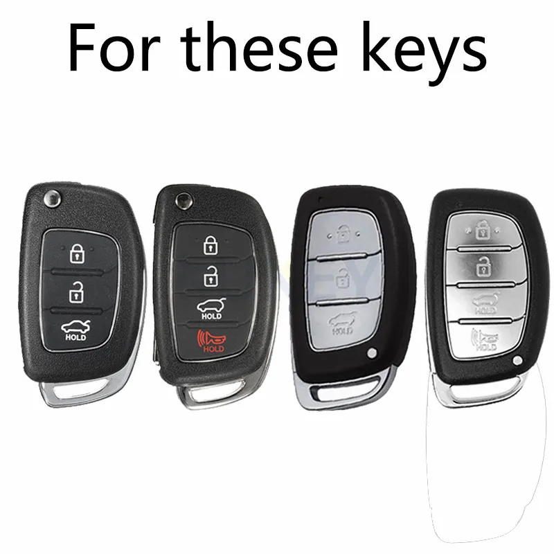 Silicone Car Key Case For Hyundai Creta Tucson Santa fe Elantra Sonata i10 i20 i30 i40 i25 ix35 Remote Shell Fob Cover Pocket