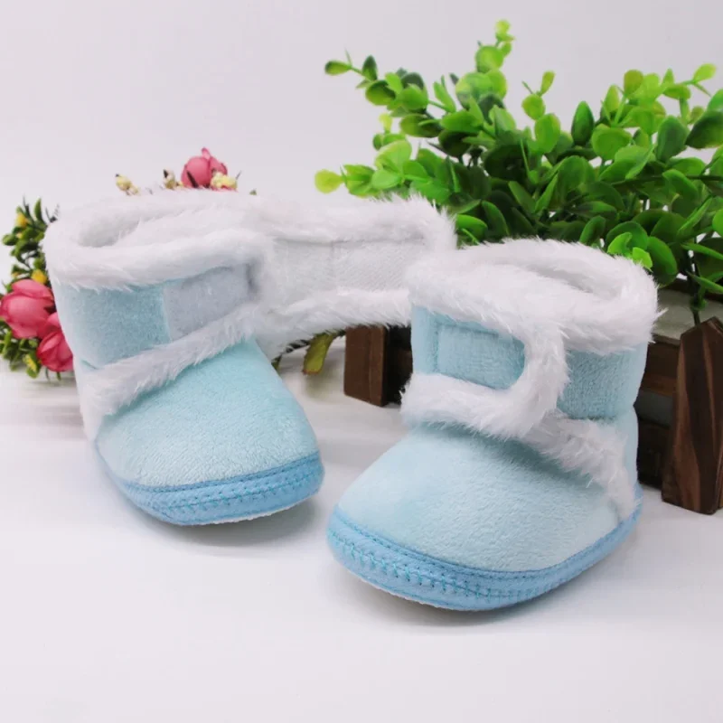 Newborn Winter Warm Boots for Baby Boys Girls 0-18M Soft Sole Fur Snow Booties