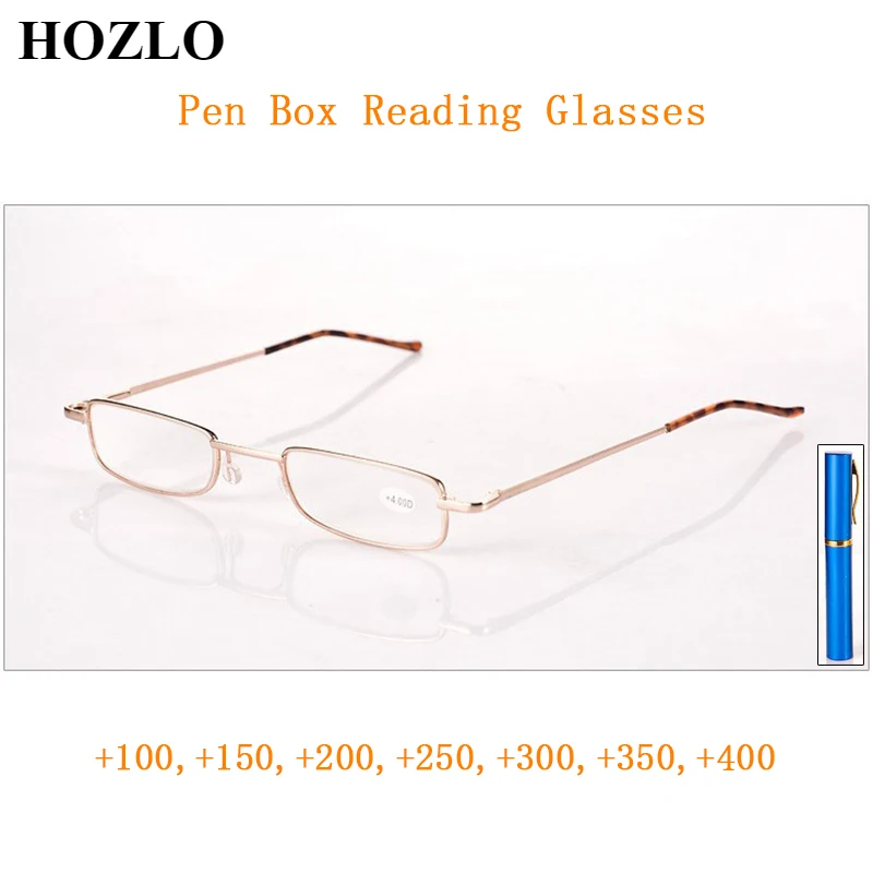 

Pen Box Reading Glasses Magnifier For Women Men Portable Metal Presbyopia Spectacles for Sight +1.0~+4.0 Old Man Gift Eyewear