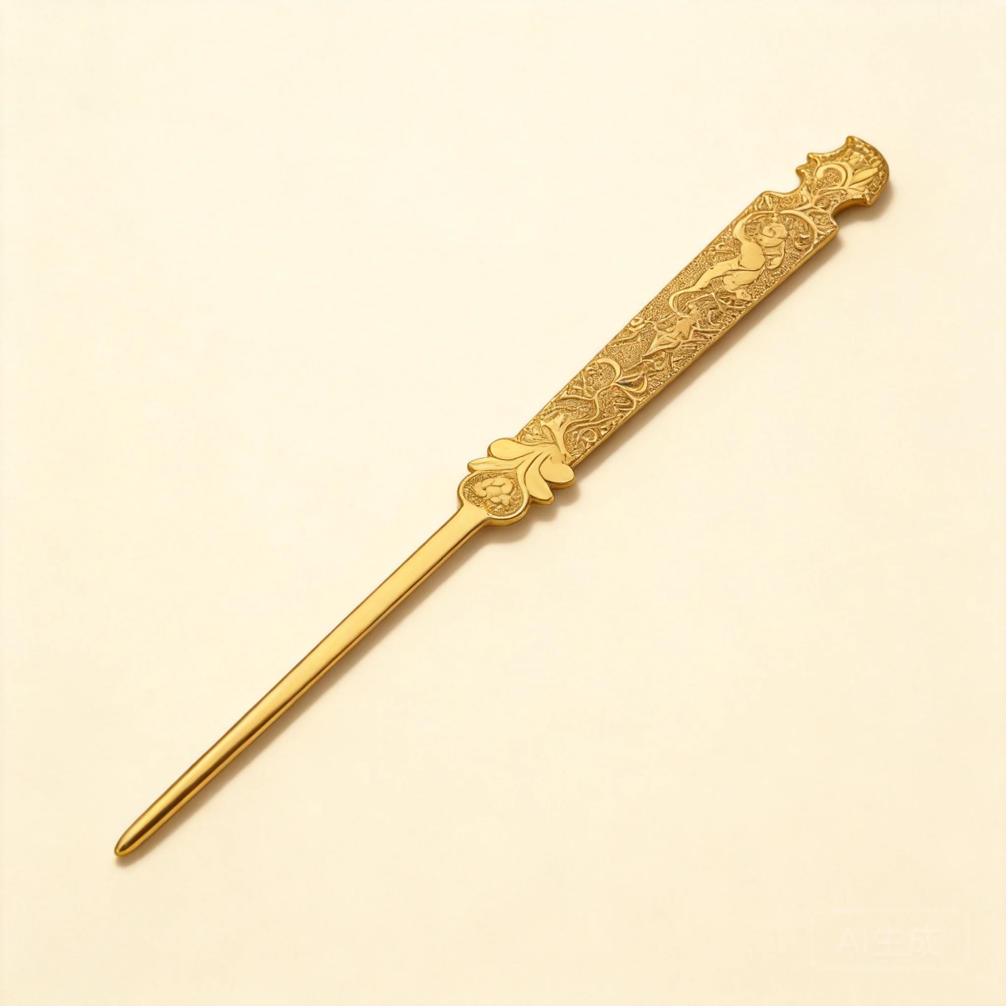 Traditional Chinese Tang Dynasty Gilded Two Tone Hairpin Dunhuang Inspired Lucky Blessing Hair Stick For Hanfu Cosplay Party Wed