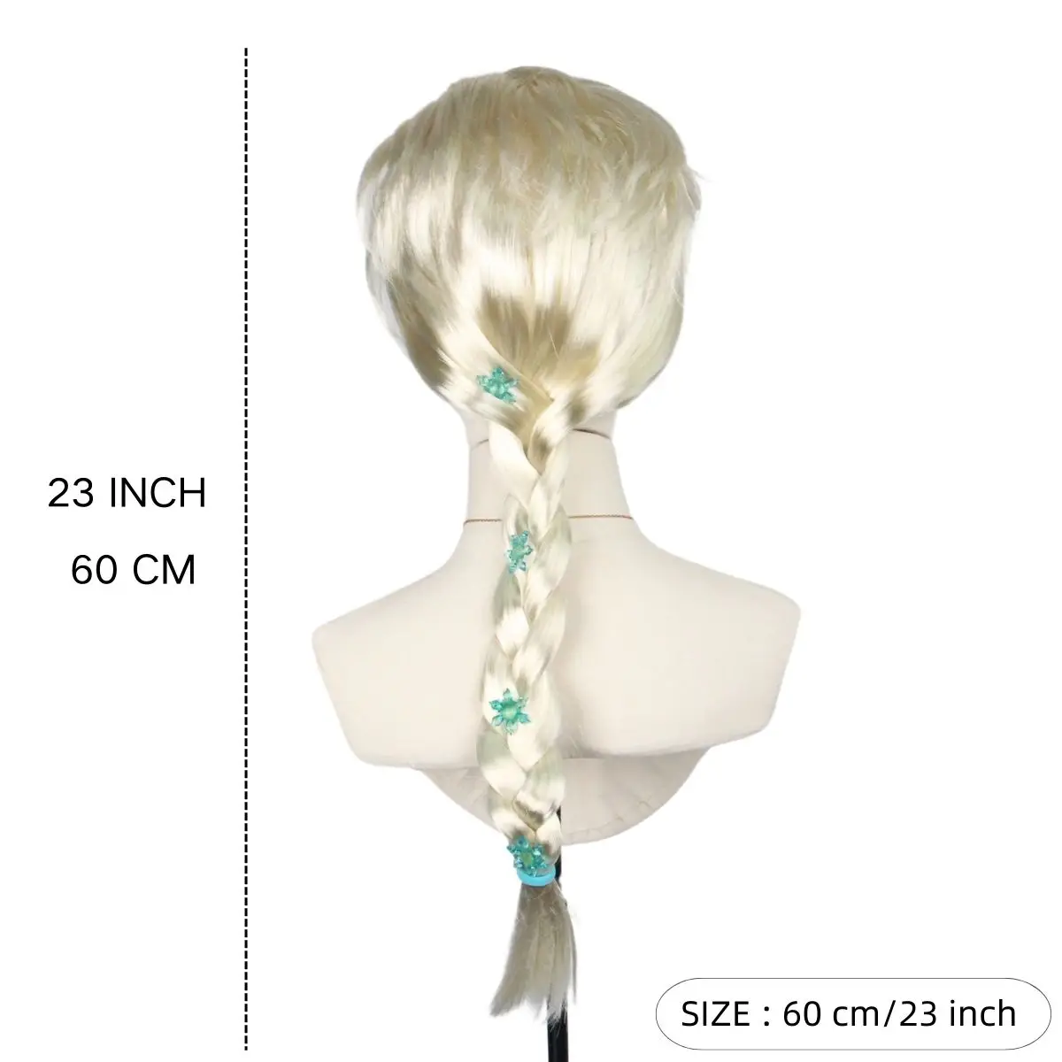 Anxin Factory Price  Fancy Party Anime Braiding Hair Anime Frozen Cosplay Hair Wigs For Girls