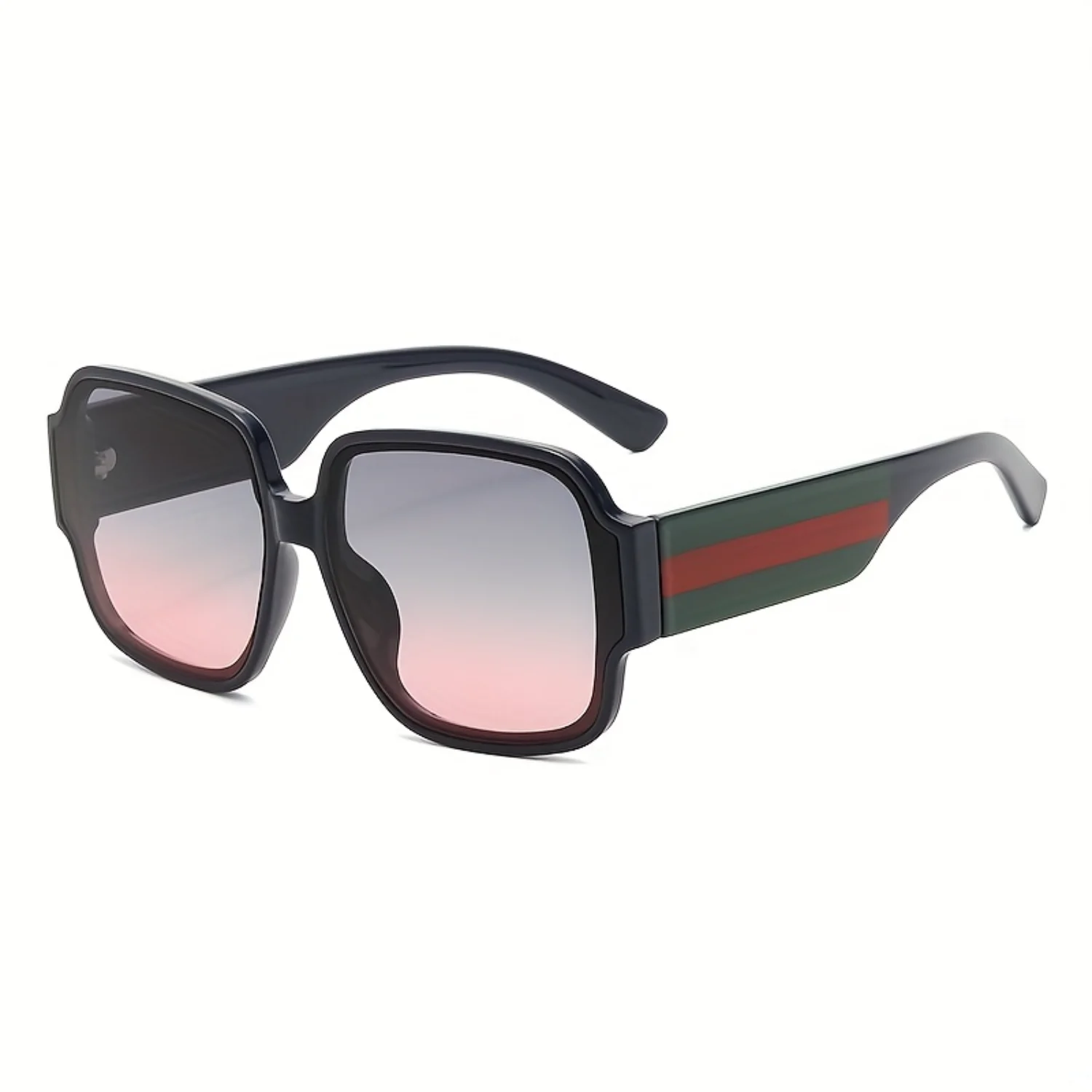 Infuse Style and Protection - Trendy Square Sunglasses with Stripe Frame and UV Protection - Ideal for Hiking