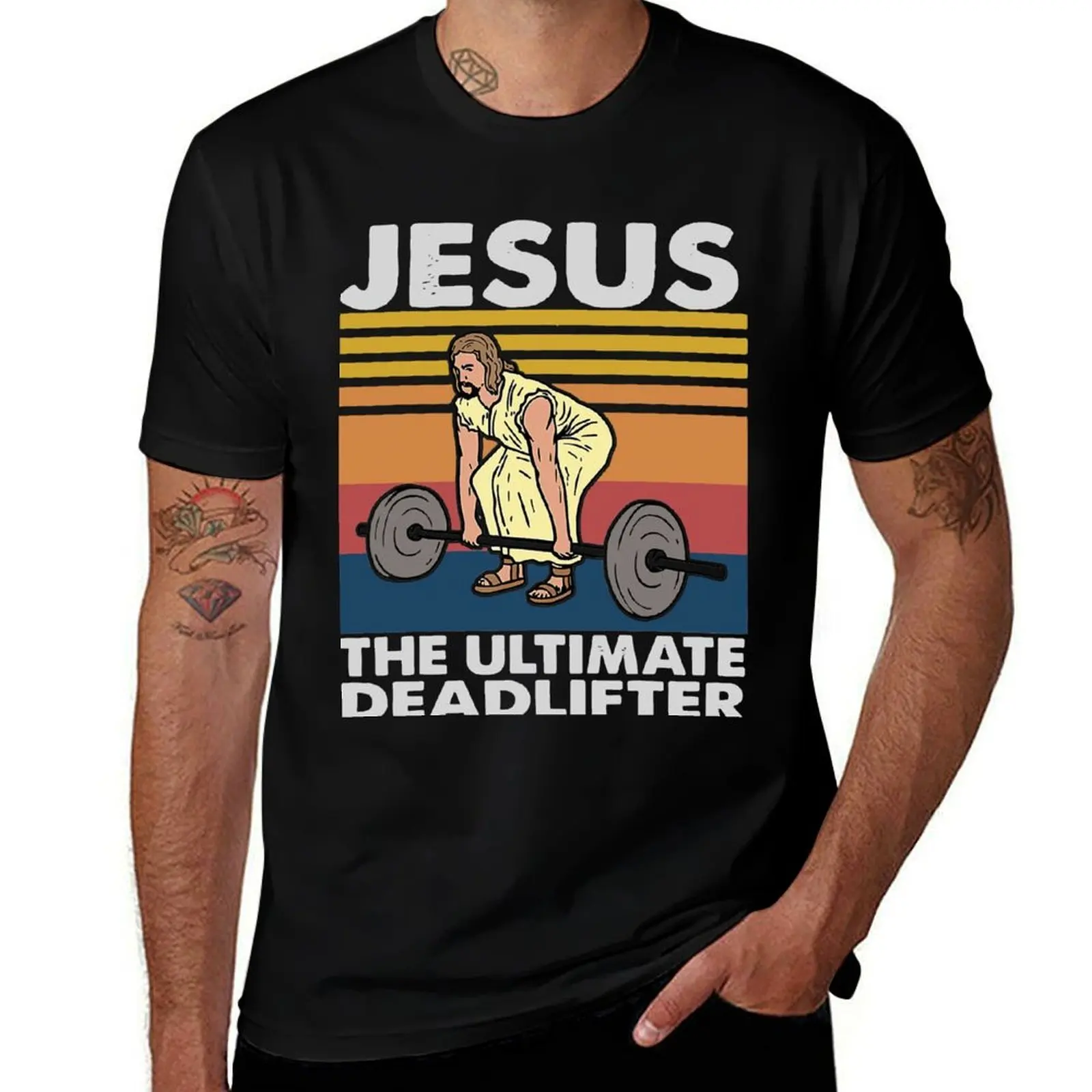 

Vintage Jesus The Ultimate Deadlifter Funny Workout Gym Retro Edition Gift Classic T-Shirt man t shirt summer T-Shirt