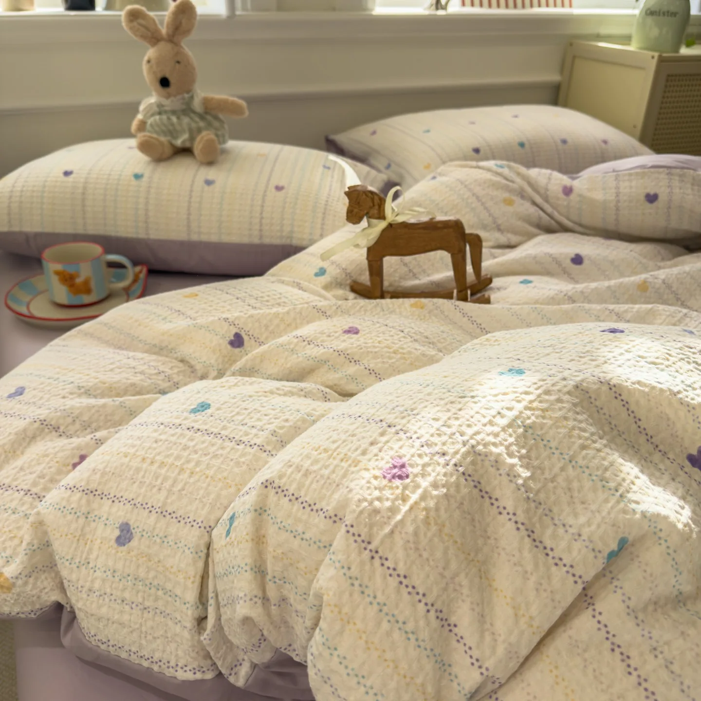 

Children Duvet Cover 100% Cotton Korean Style Cartoon Pattern 2026 New Bedding Collection