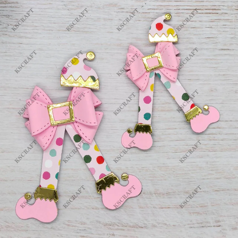KSCRAFT Elf Bows Cutting Dies Stencils for DIY Scrapbooking Decorative Embossing DIY Paper Cards view 2