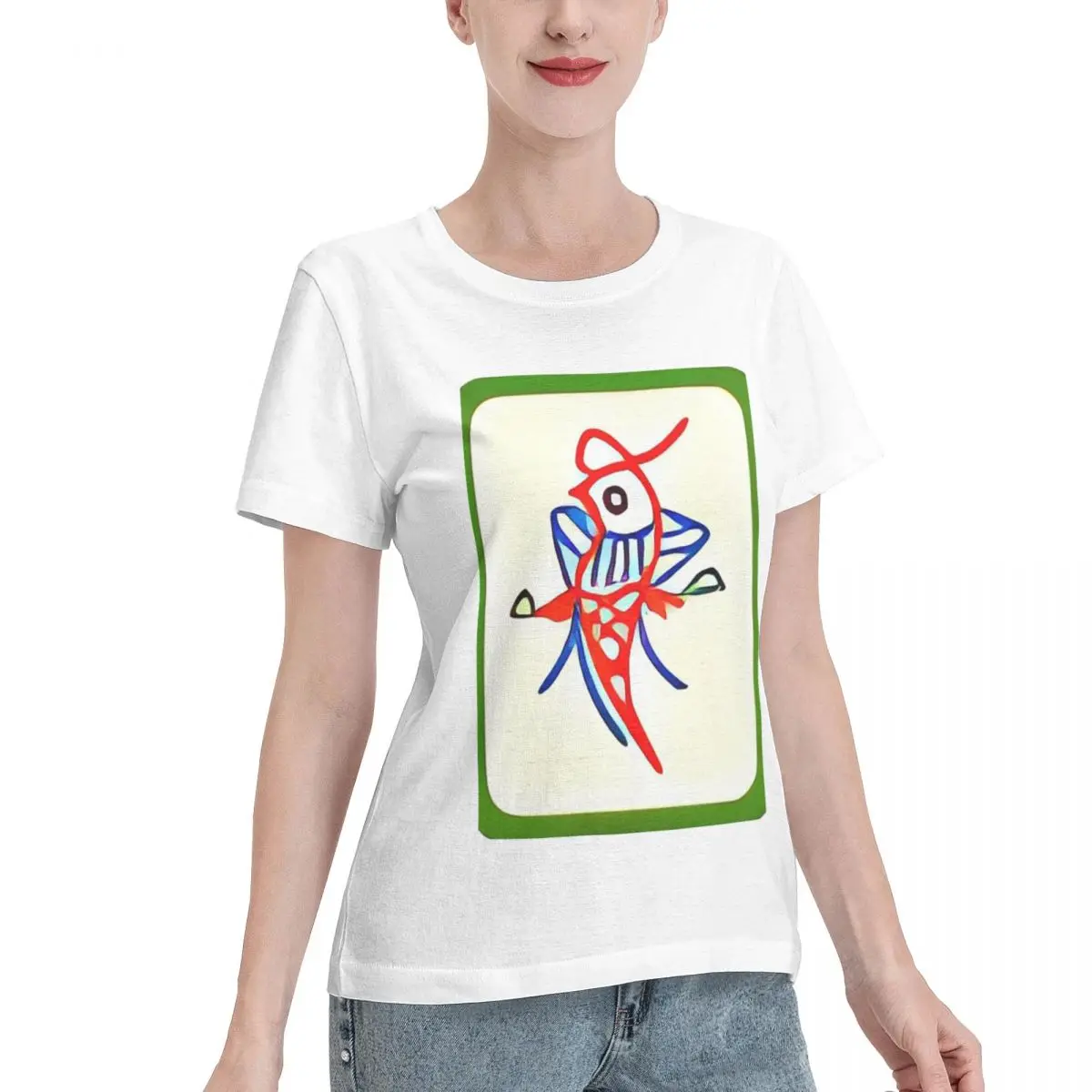 Cheap Interesting Mahjong One Strip Women's T-shirt Classic Daily Home Casual Tee