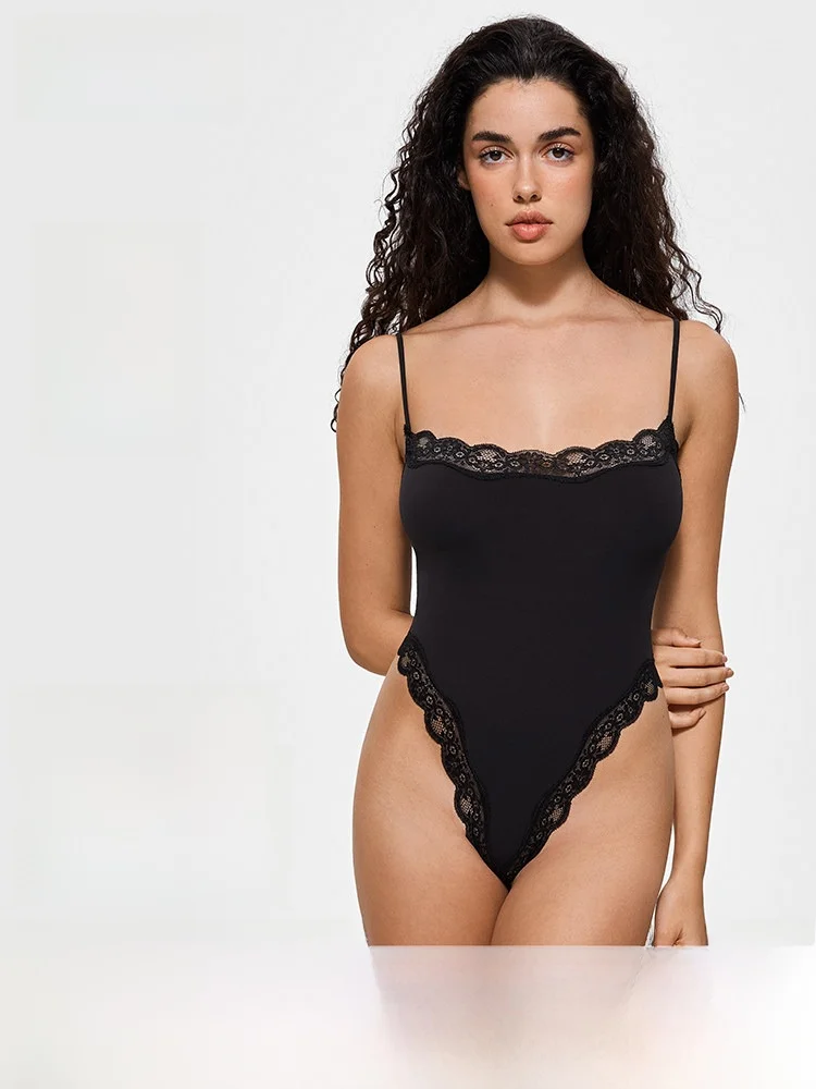 

Toao Lace Bodysuit Women's Sexy Tightening Abdomen Corset Underwear Low Waist ort Pants Nylon Fabric Spring 2025