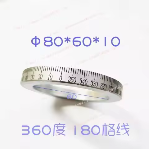 1pc Scale Ring Dial 80x60x10mm Steel Parts Laser Scale 0-360 180 Grid
