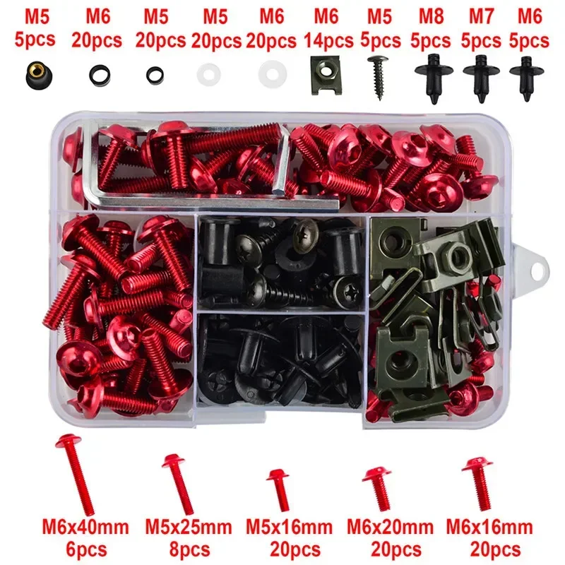 195PCS Motorcycle Aluminum Fairing Bolts Screws Kit Nut Clips For Vespa GTS 125 250 300 SPRINT PRIMAVERA 150 GTV LXV PX images - 6