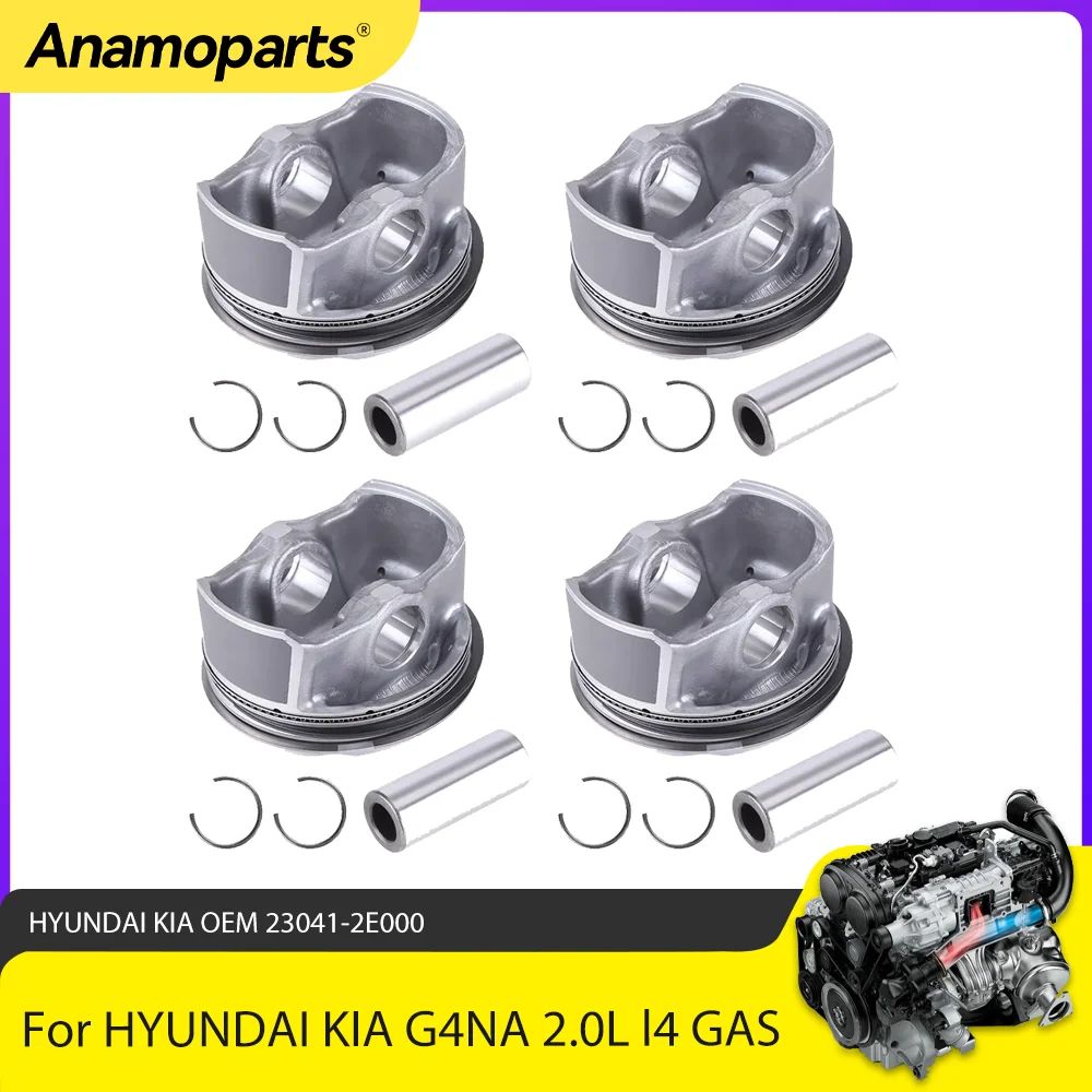 

Engine Parts Piston & Ring Set Fit 2.0 L G4NA For 14-19 Hyundai Tucson Elantra GT Kia Forte Soul 2.0L L4 GAS OEM 23041-2E000