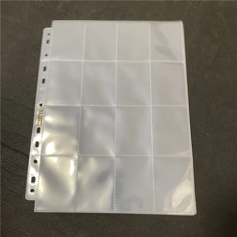 

20/50PCS A4 Clear 50*68mm 16 Pockets Cards Photo Album 11 Holes Page For Board game Card Binder