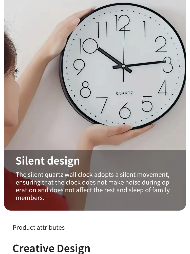 8 Zoll Digitale Wanduhr, Geräuschlose Sekundenzeiger-Quarzuhr, Minimalistische Wanduhr, Perfekt für Wohnzimmer und Wohndekoration – Detail 3