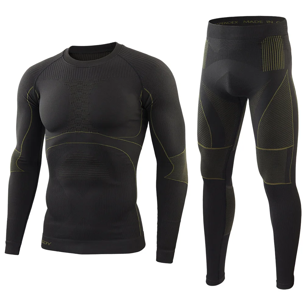Men Sport Thermal Underwear Suits Outdoor Cycling Compression Sportswear Quick Dry Breathable Clothes Fitness Running Tracksuits