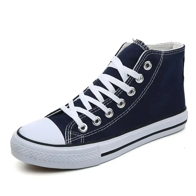 1pc Unisex Casual semplice Comfort traspirante vulcanizzazione Sneakers Lace-Up Canvas Trendy High Top Shoes