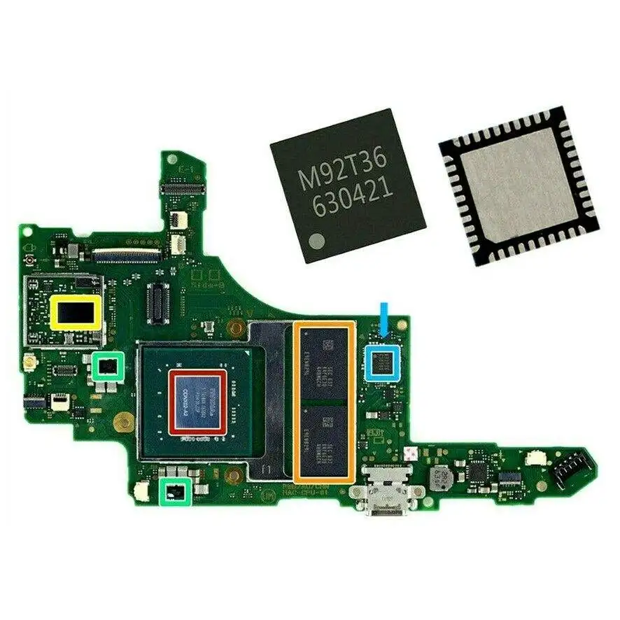 M92T36 dla Nintendo przełącznik konsoli układ scalony płyta główna kontrola ładowania Modchip naprawa części BQ24193 P13USB M92T17 M92T55