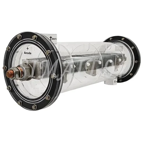 Salt Chlorination Unit Battery Gr1 Titanium Ruthenium Iridium Coated Electrode, Clear Acrylic Housing, High Capacity