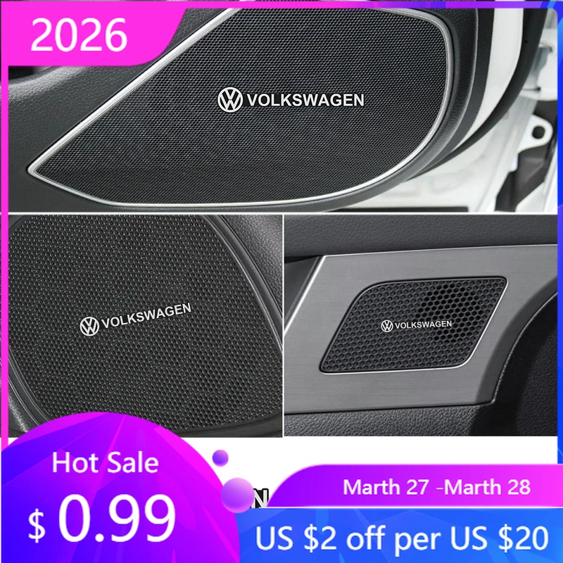 Emblema 3D para VW VOLKSWAGEN, Adhesivo para Altavoz de Audio de Coche, para Volkswagen Tiguan, Passat, Golf, Polo T, Modelo GTI GOLF 2026