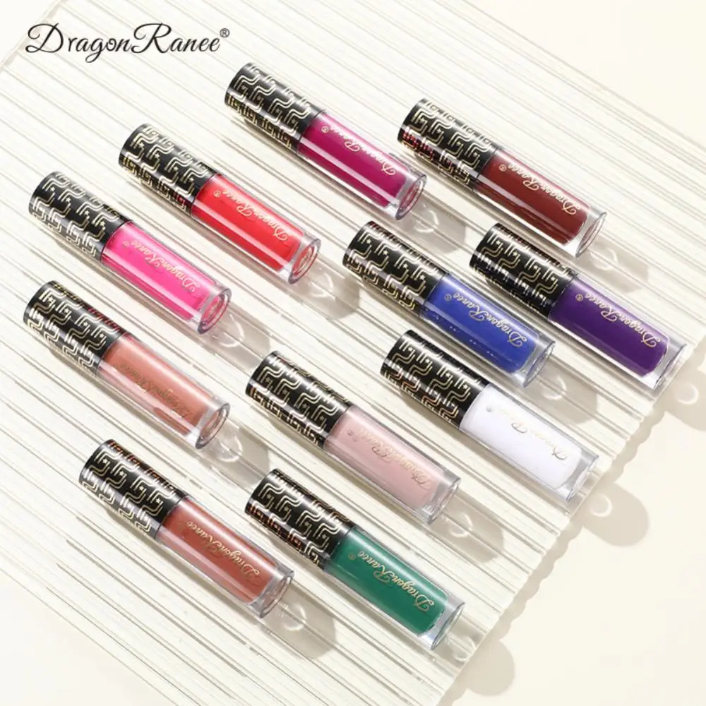 12 Farben flüssiger Lippenstift dauerhafte Antihaft-Lip gloss Kosmetik Lippen tönung Fleck schwarz blau lila Lippenstift Lippen Make-up wasserdicht