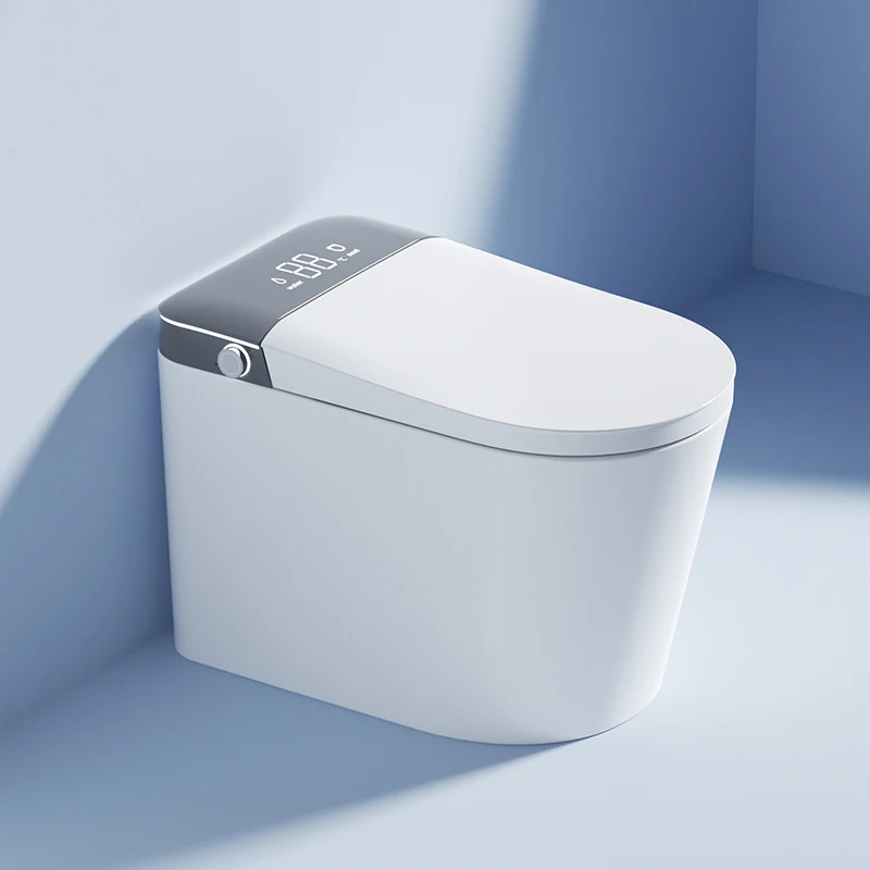 Smart Toilets Square Bowl S-Trap Drainage Floor Mounted Automatic Bidet Heated Seat Remote Control for Hotel Use