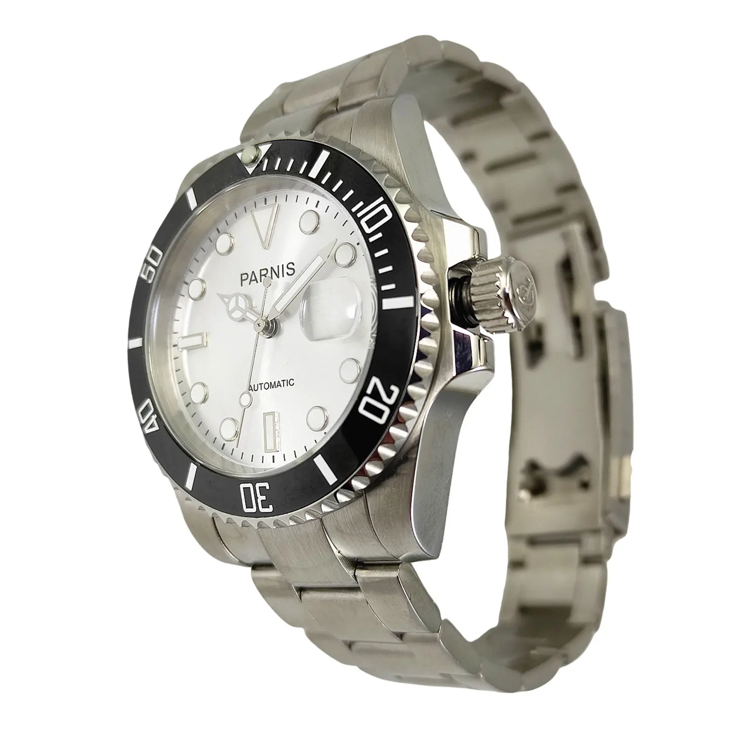Parnis Automatic Men Business Watch, Dive‑Style Inspired, Miyota 8215 Movement, Super Luminous, Genuine