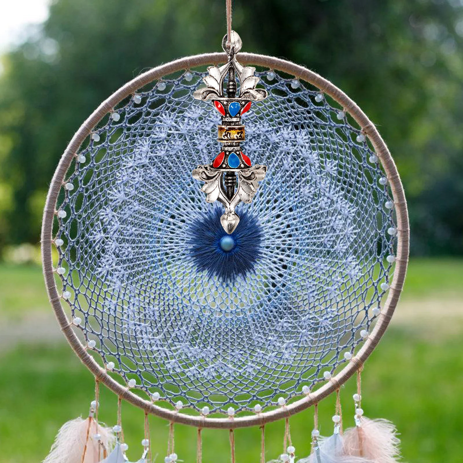 

1Set Vajra Pestle and Bell Pendant Vintage Metal Keychain Charms Jewelry Making Crafts Decorative Ornament Handmade Gift