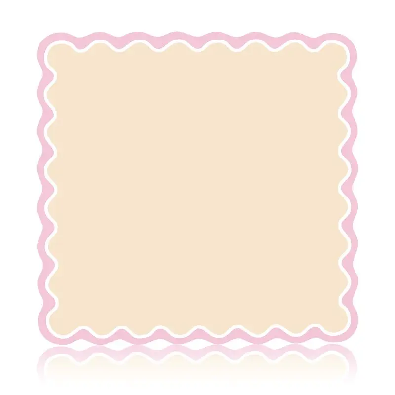 Solid Color Mahjong Game Table Mat, Blue Wave Lace Square Anti Slip Noise Reducing Table Mat, Portable Desktop Decoration