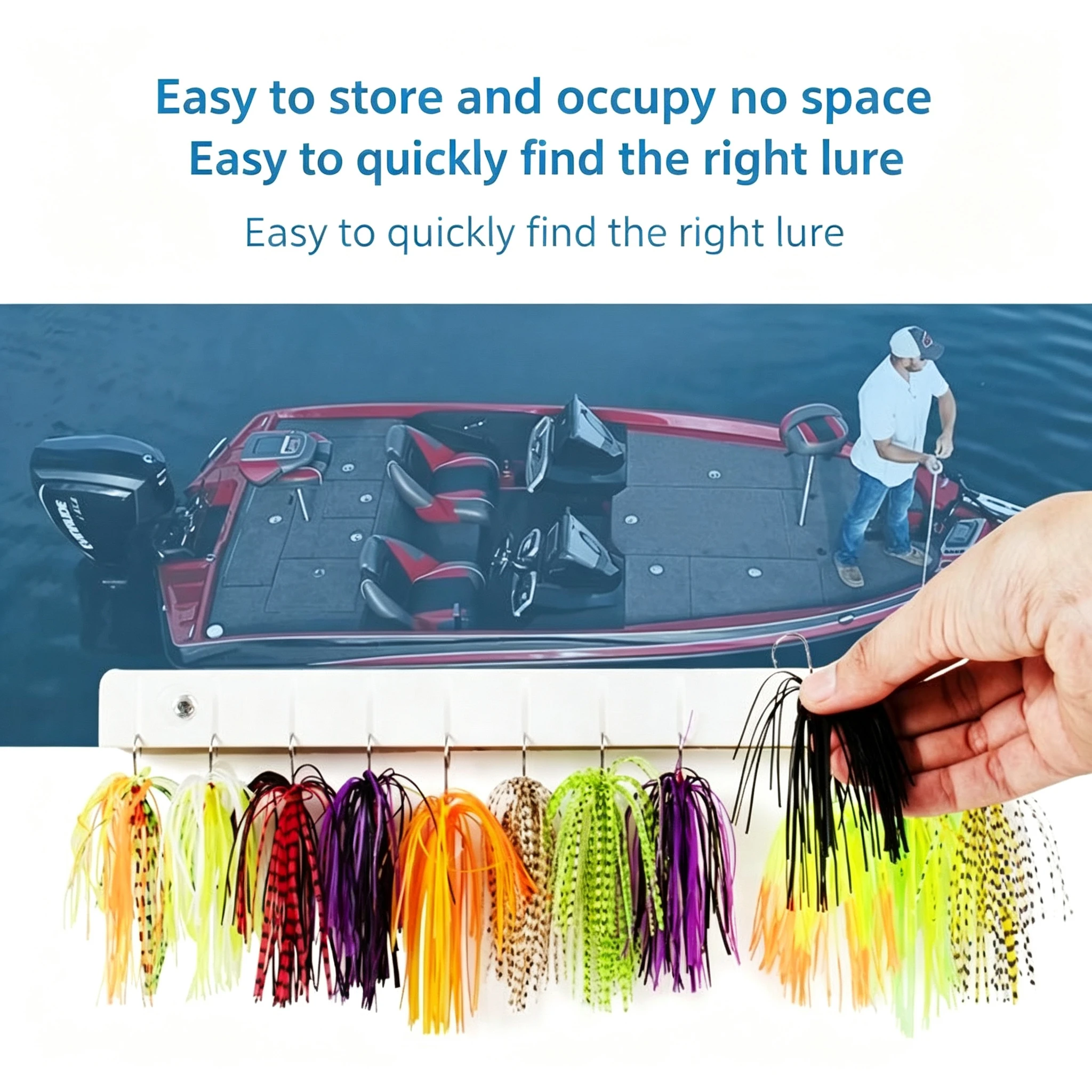 Boat Fishing Tackle Storage Rack, Lure & Soft Bait Hanger for Yacht/Kayak, Marine Fishing Organizer
