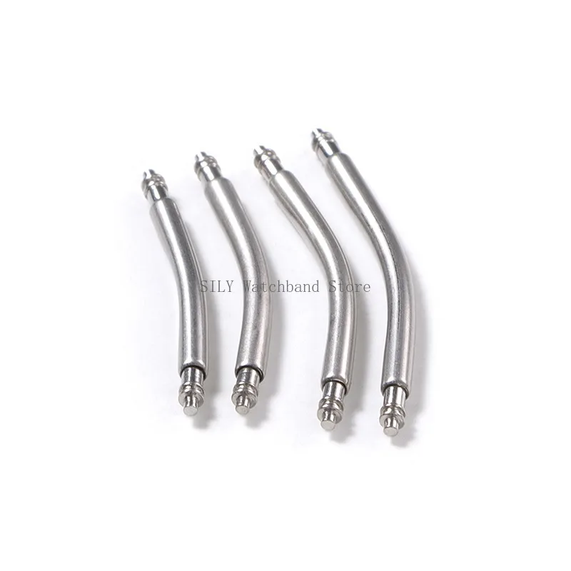 1.5 1.8mm Diameter Watch Bands Link Pin 10pcs Curved Spring Bars 316L Stainless Steel Curved Strap Bracelets Links 18/20/22/24mm