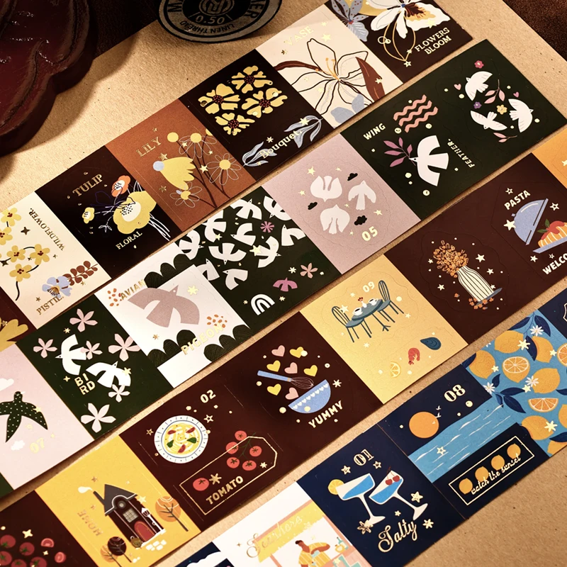 35mm*2m Hot stamping label Tapes Stickers Scrapbooking Hand Account Adhesive hand made Diy Junk Journal Craft Supplies