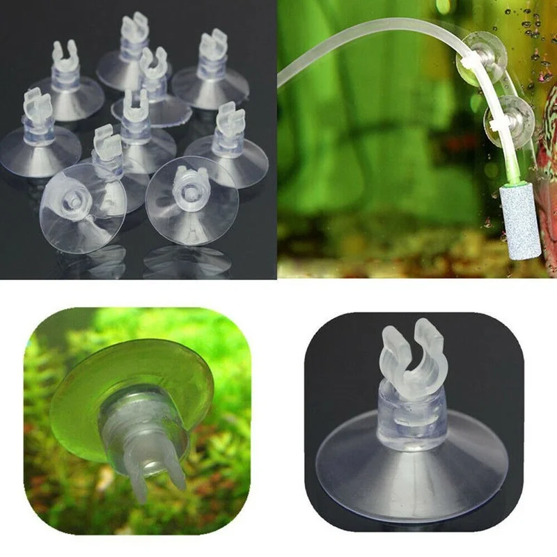 10 pièces/lot support de ventouse en plastique pour Aquarium, ventouse pour Aquarium, pompe pour Aquarium, support de Tube aérien, accessoire