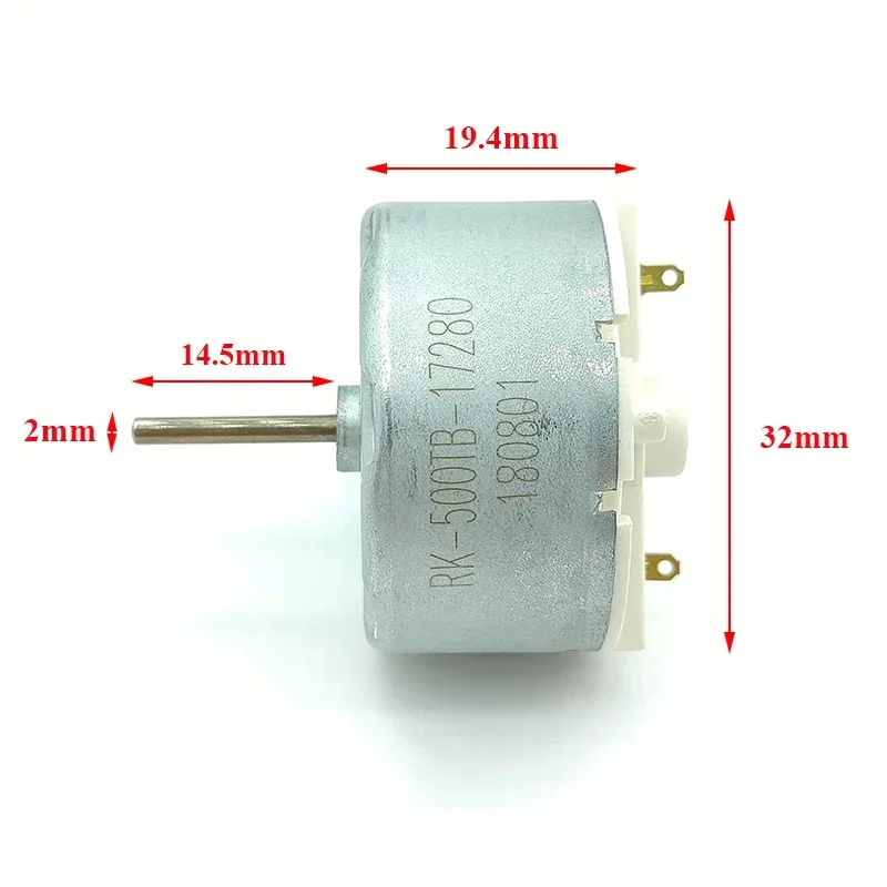 RK-500TB-17280 Mini RK-500TB Motor DC 6V-12V Micro 32mm Diameter Round Electric Spindle Motor 15mm Long Shaft for Sweeper Robot