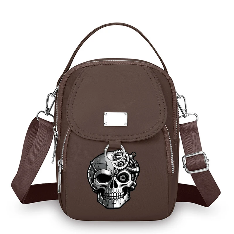1PC Totenkopf-Druck, kleine Damen-Umhängetasche, modische High-End-Schulterhandtasche, großer Platz für stilvolle Aufbewahrungstasche – Detail 12