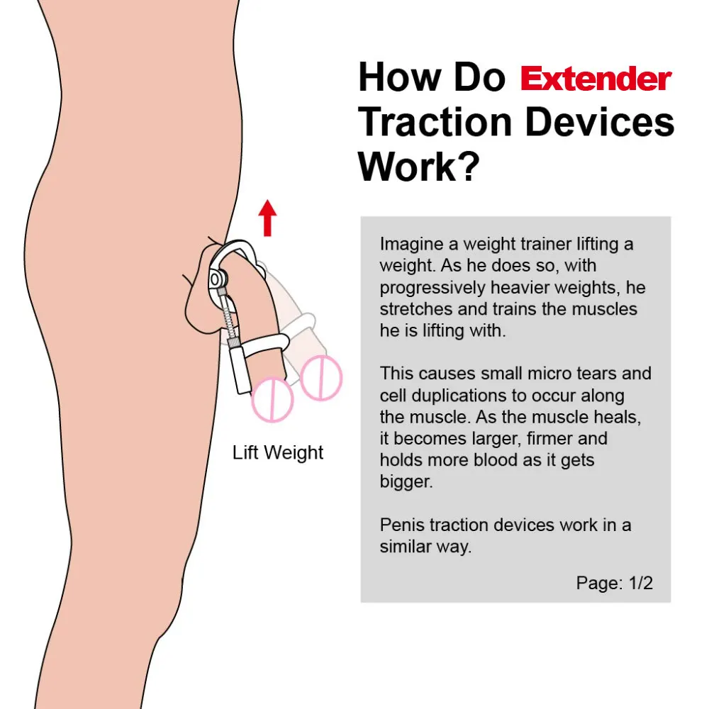 Penis Extender Enlargement Penis Pump Enlarger Edge Stretcher Correction Bending Male Cock Growth Train Adult Sex Toys For Men