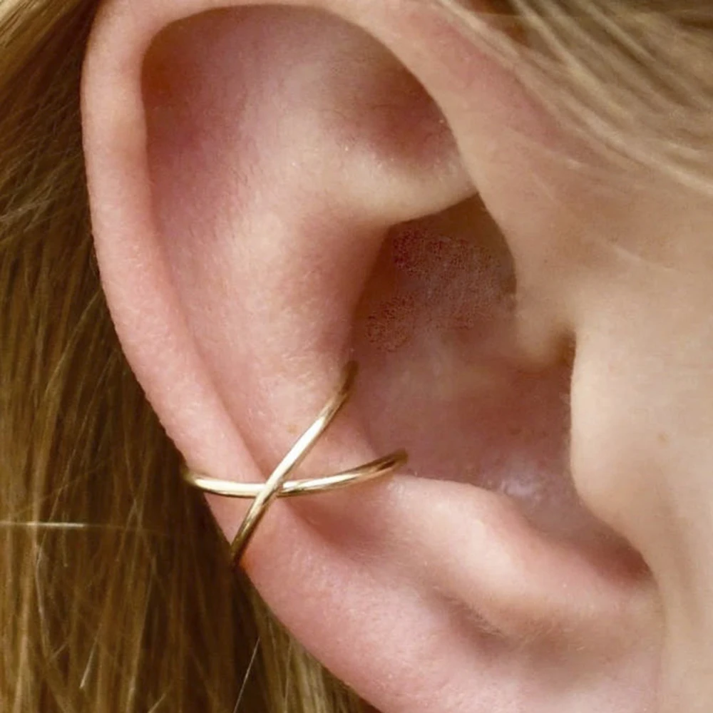 

Серьги, золотые манжеты для ушей, серьги ручной работы с крестом, серьги-манжеты, женские серьги для вечеринки, дня рождения, повседневные подарки, ювелирные изделия из серебра 925 пробы, серьги