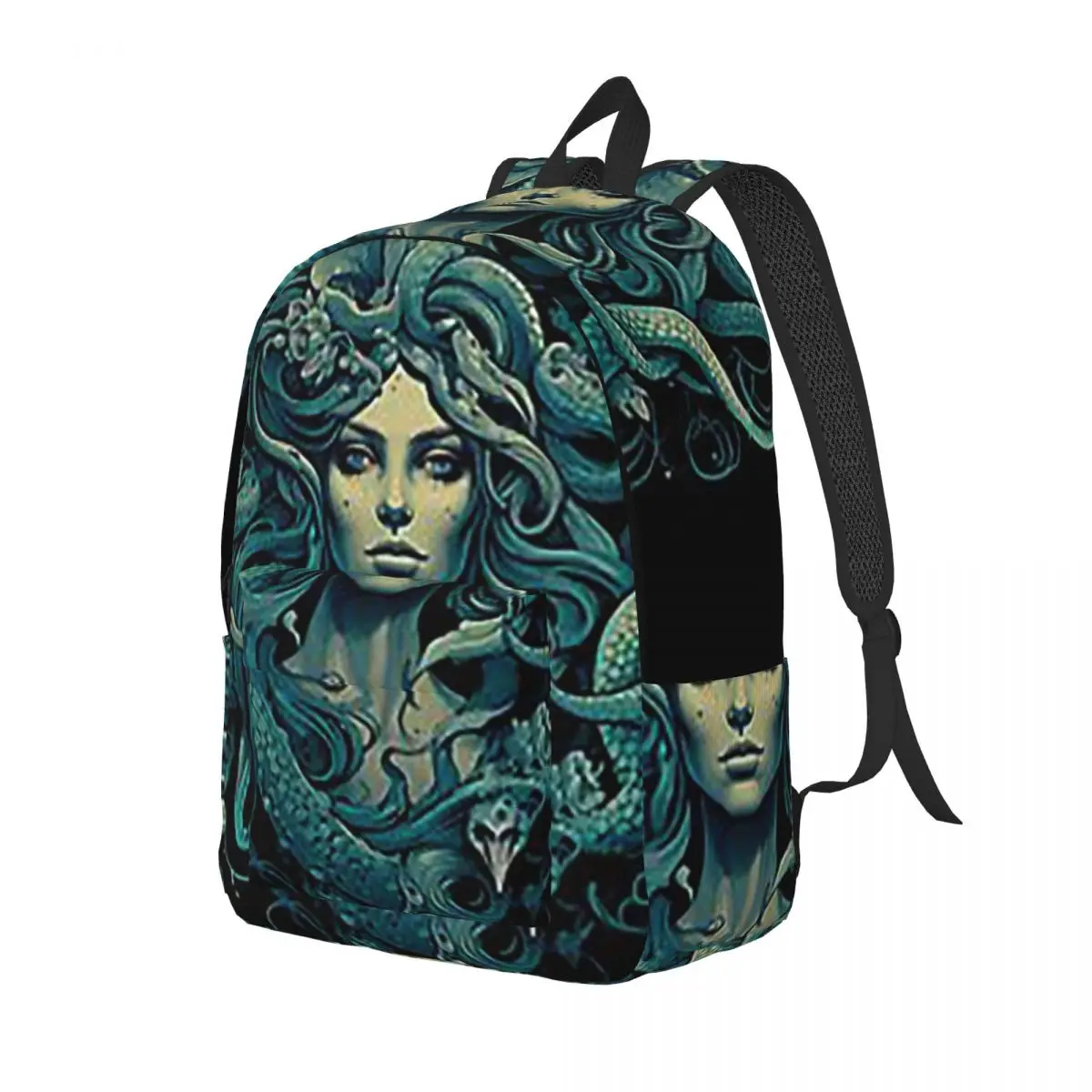 Ancient Greece Medusa Gorgon Vintage Style Student Backpack School Bag Hiking Travel Daypack for Kids Bookbag Shoulder Bags