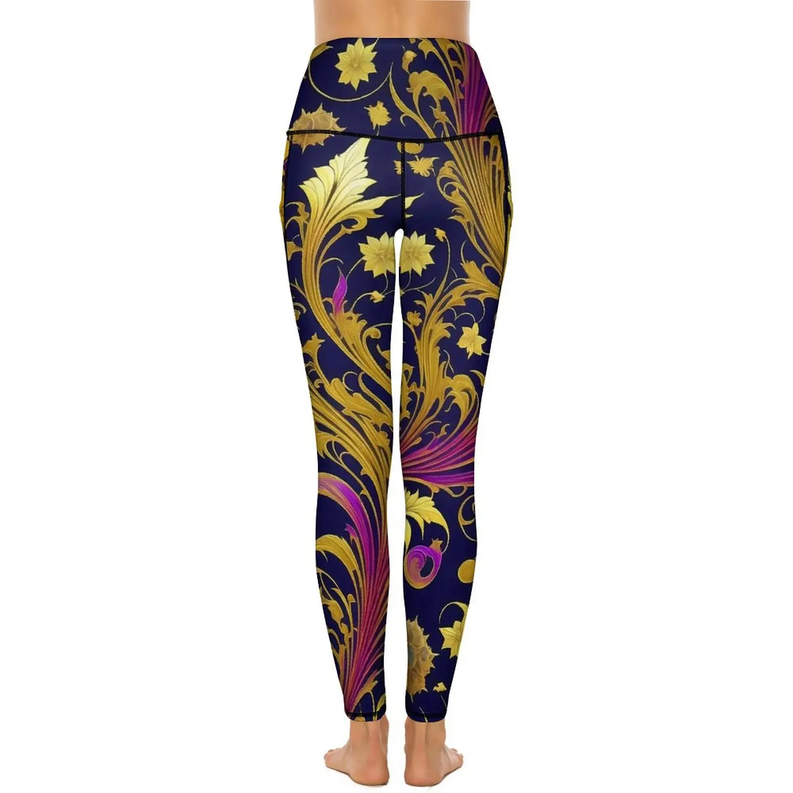 Art Nouveau Alphonse Leggings Sexy Mucha Blätter Floral Fitness Laufen Yoga Hosen Hohe Taille Schnell Trocknende Sport Strumpfhosen Leggins