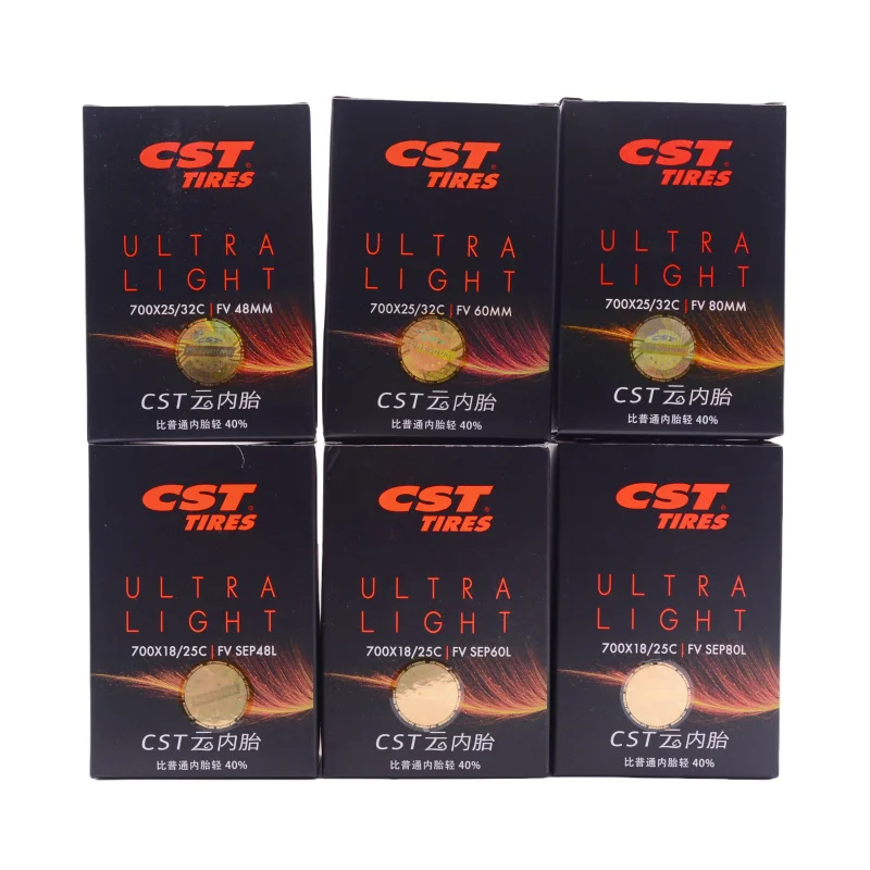 CST ultralight Inner Tube ,700c Road Bicycle Tire Tube ,700x18-25c/700x25-32c ,Presta Valve ,Valve length 48MM 60MM 80MM