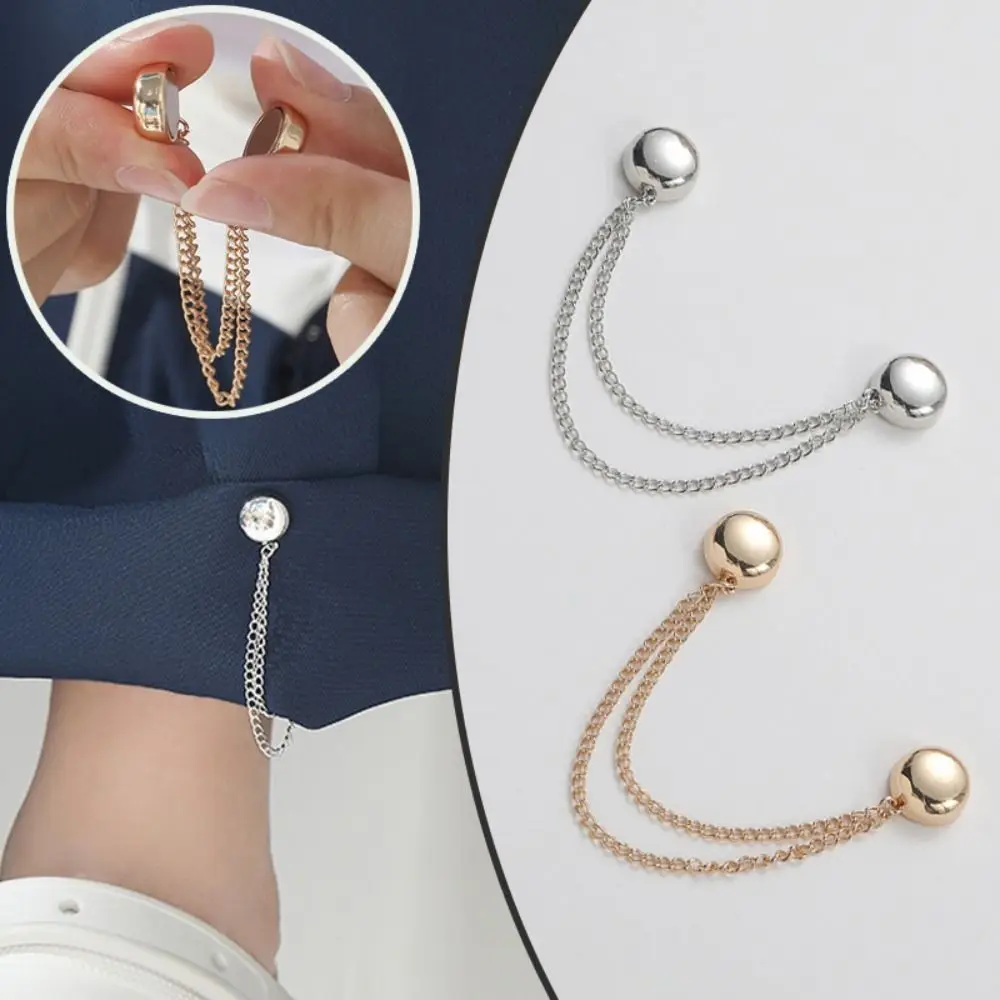 Exquisite Chain Brooch Buckle Alloy High Quality Silk Scarf Fastening Buckle DIY Sewing Hooks Strong Magnetic Brooch