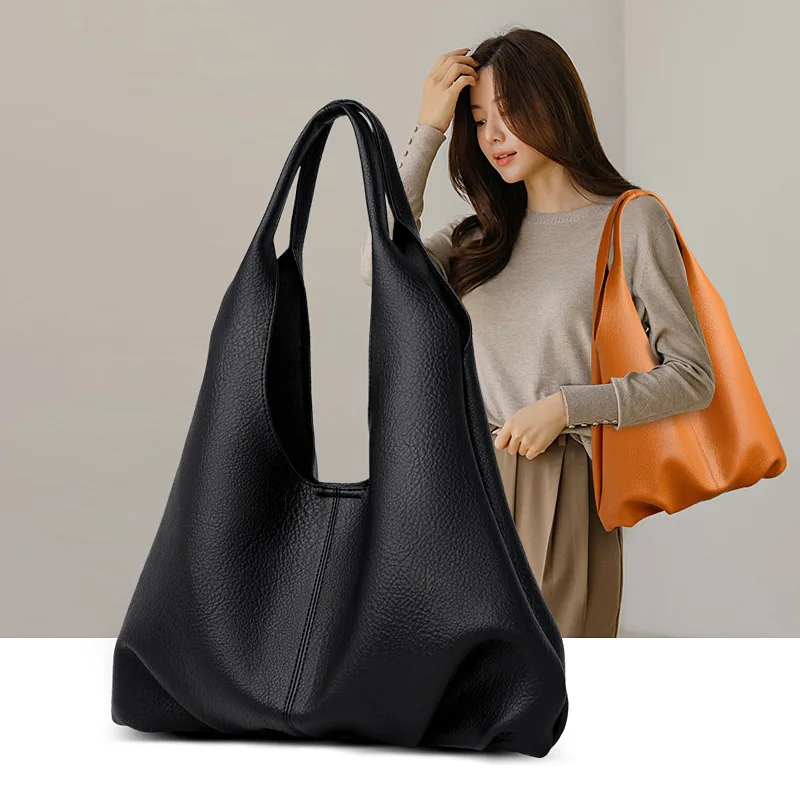 Übergroße Weiche Leder-Hobo-Tasche, Geräumige, Stilvolle & Vielseitige Handtasche, Achseltasche für den Alltag, Arbeit & Reisen