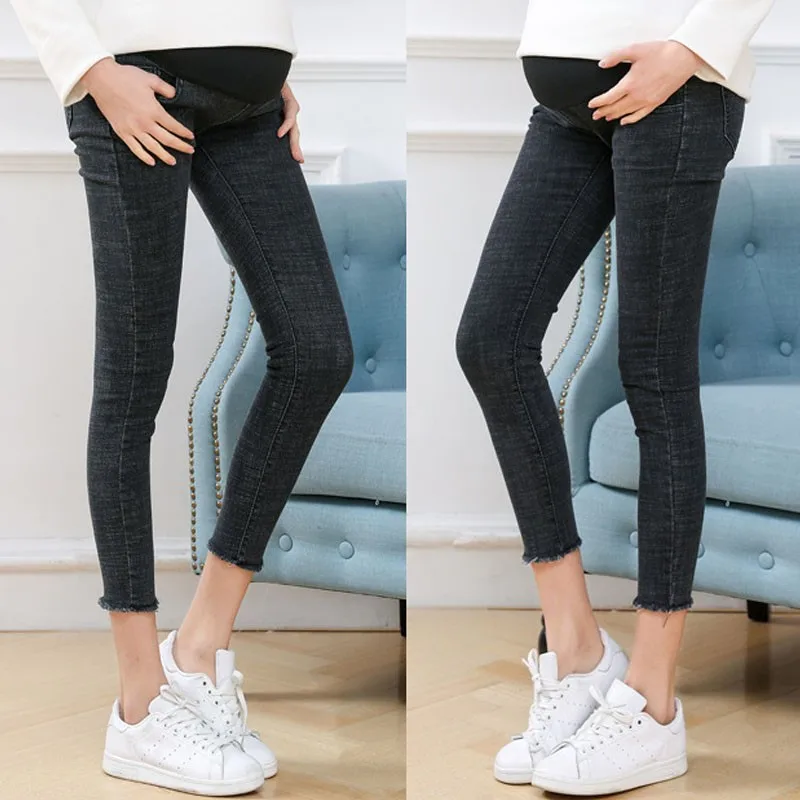 Denim Jeans Maternity Pants Skinny Stretch Clothes For Pregnant Women 2022 Spring Summer Plus Size Pregnancy Pants Gravidas